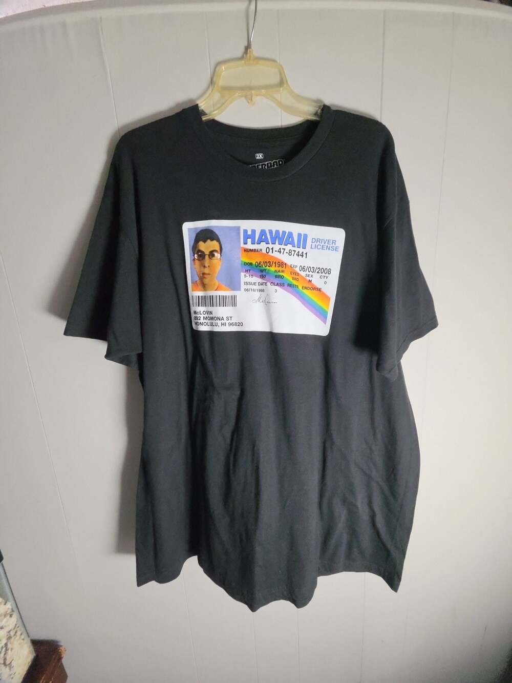 Ripple Junction Superbad McLovin Hawaii Graphic T-Shirt Black 2X